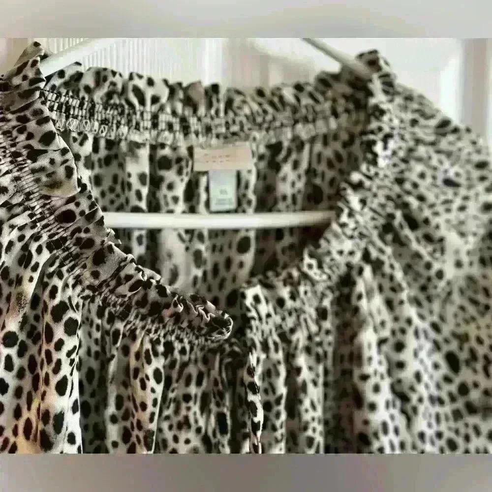 A New Day animal print ruffle neck blouse - Picture 5 of 6